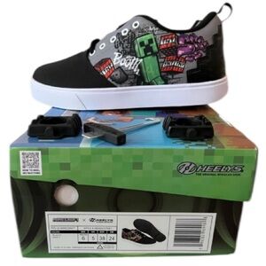 NWT’s Heelys Pro 20 Minecraft Black Green Graphic Low-Top Wheel Sneaker Shoes